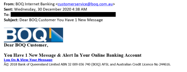 phishing email scam sample