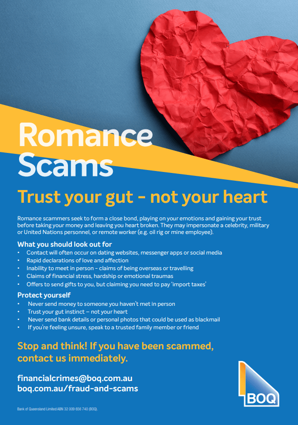 Romance scam poster